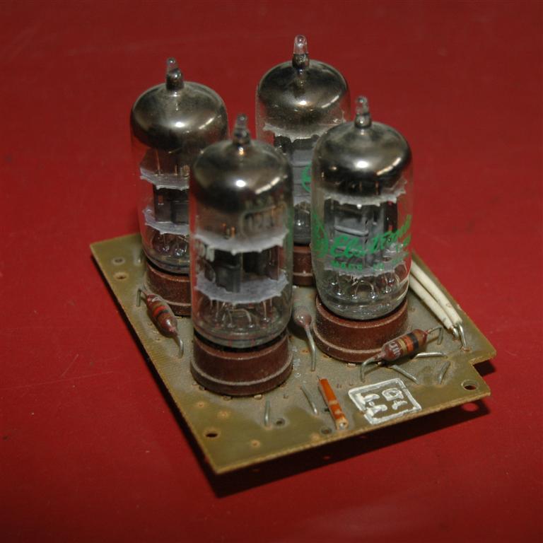 board with ECC83 electronic tubes